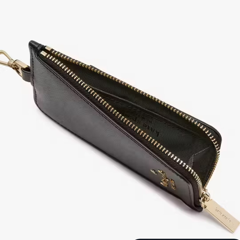 Kate Spade Card Case Lanyard Saffiano Leather Black NWT - Picture 4 of 16